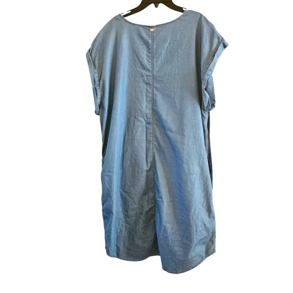 Melissa McCarthy Seven7 Colorblock Chambray Dress - XL - Picture 7 of 10